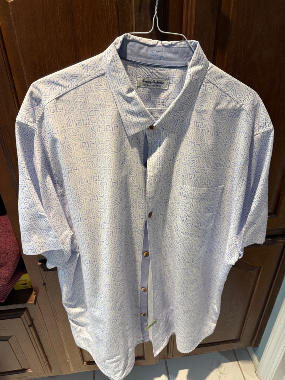 Tommy Bahama Pale Blue Short-Sleeve Button-Down Shirt 3x